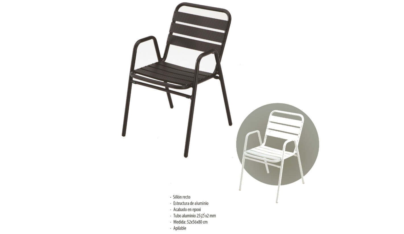 Silla aluminio antracita