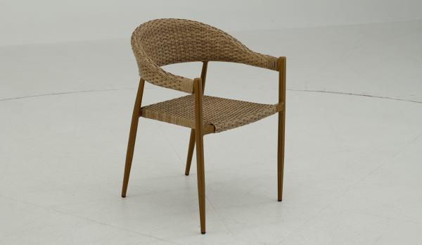 Sillon aluminio pintado imitación madera