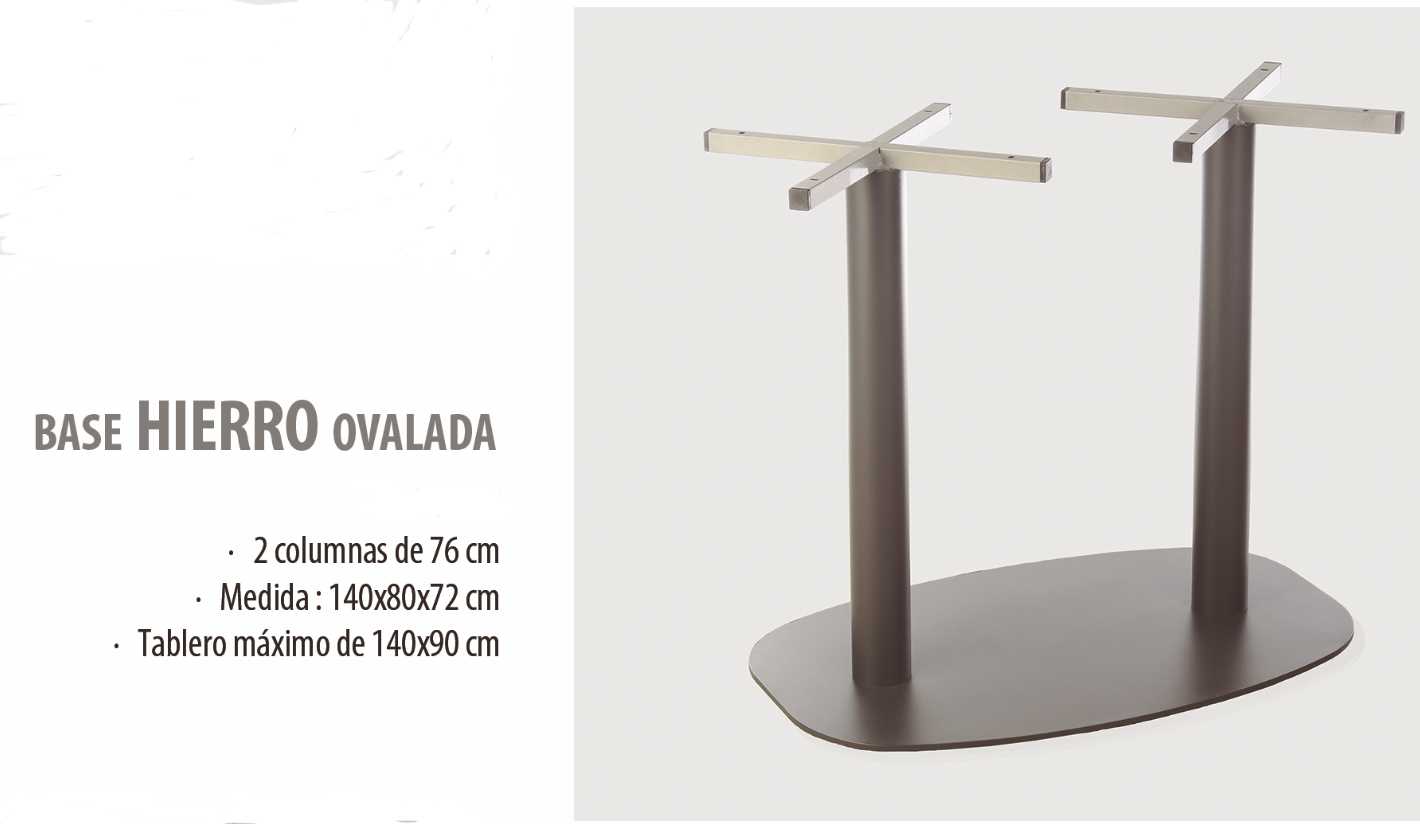 Base ovalada "XL" de hierro para tableros rectangulares