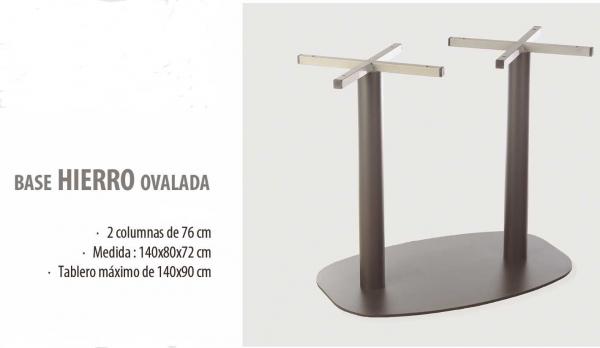 Base ovalada "XL" de hierro para tableros rectangulares
