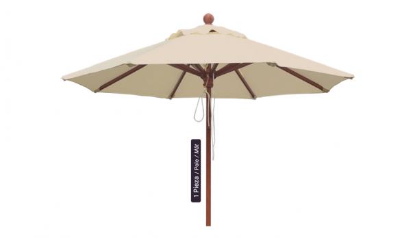 Parasol cuadrado de madera eucaliptus de 2 metros