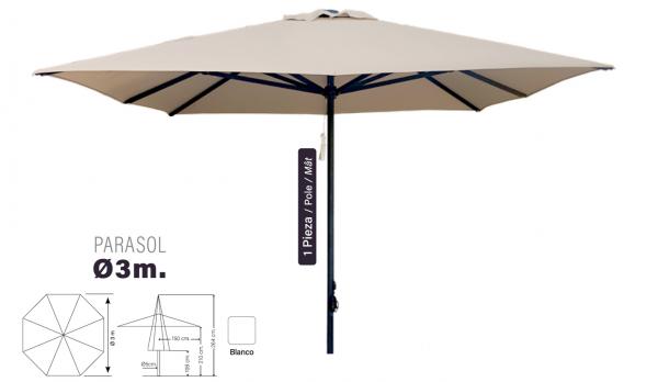Parasol redondo 3 metros Heavy duty