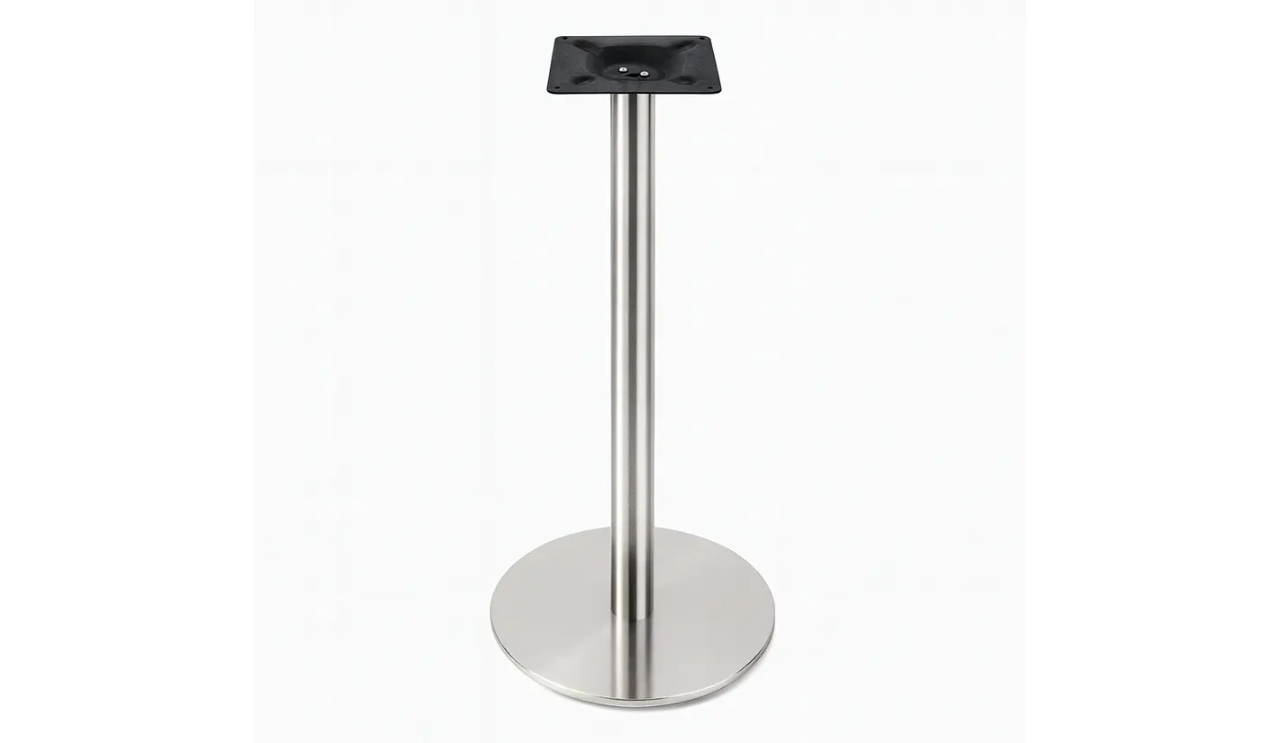 Pie ALTO para mesas redondas en INOX