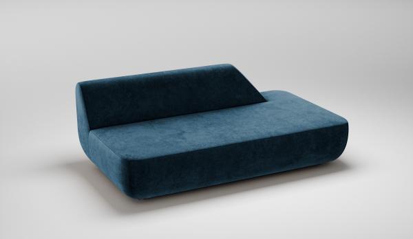 Sofa sin brazos con respaldo discontinuo izquierdo