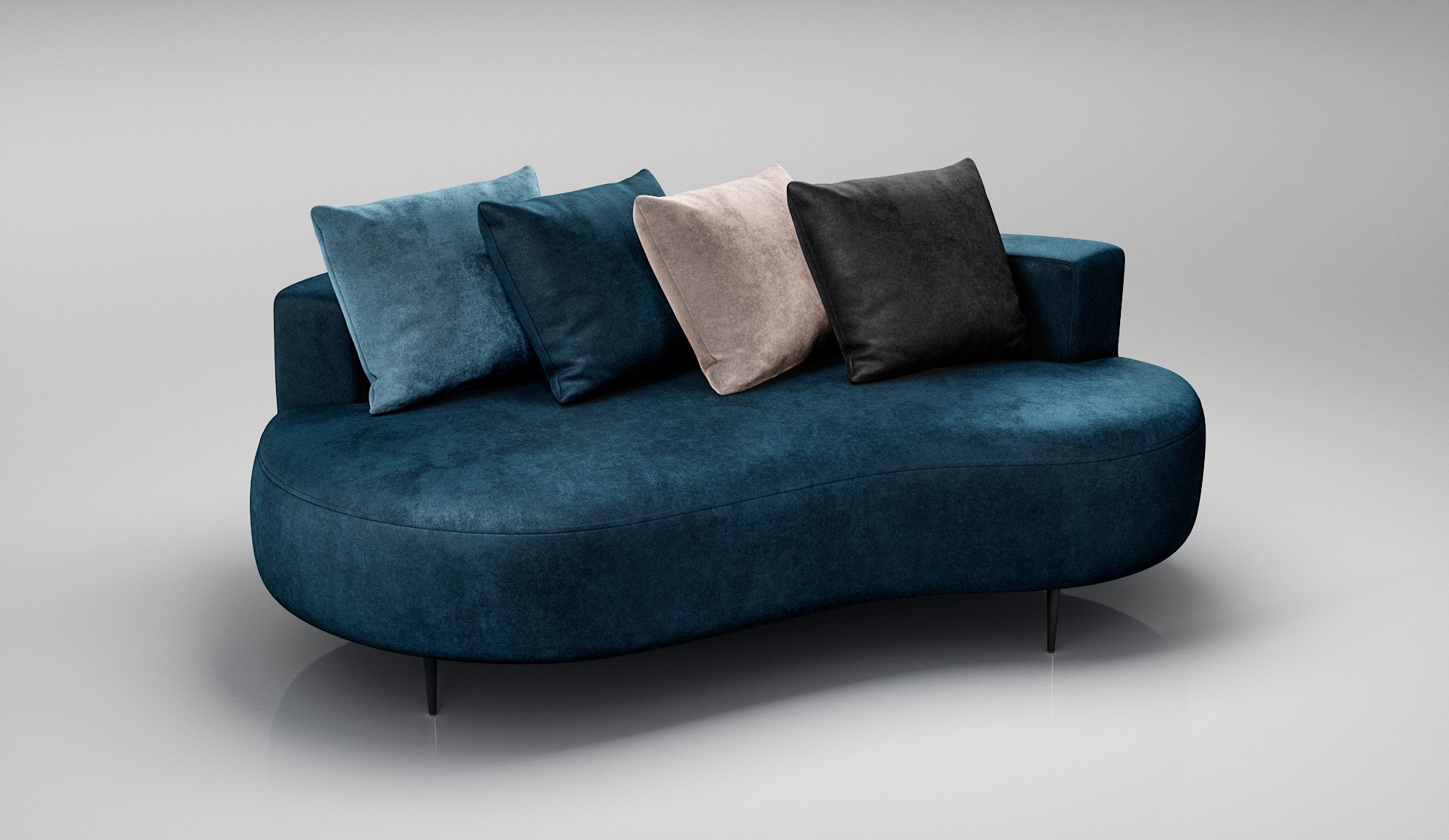 Sofá para hostelería 199 cm. largo con chaise longue