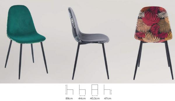 Silla para restauración con estampado floral posterior