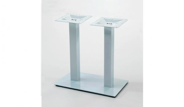 Pie de mesa doble tubo en blanco