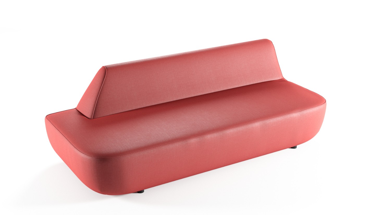 Sofa sin brazos con respaldo discontinuo derecho