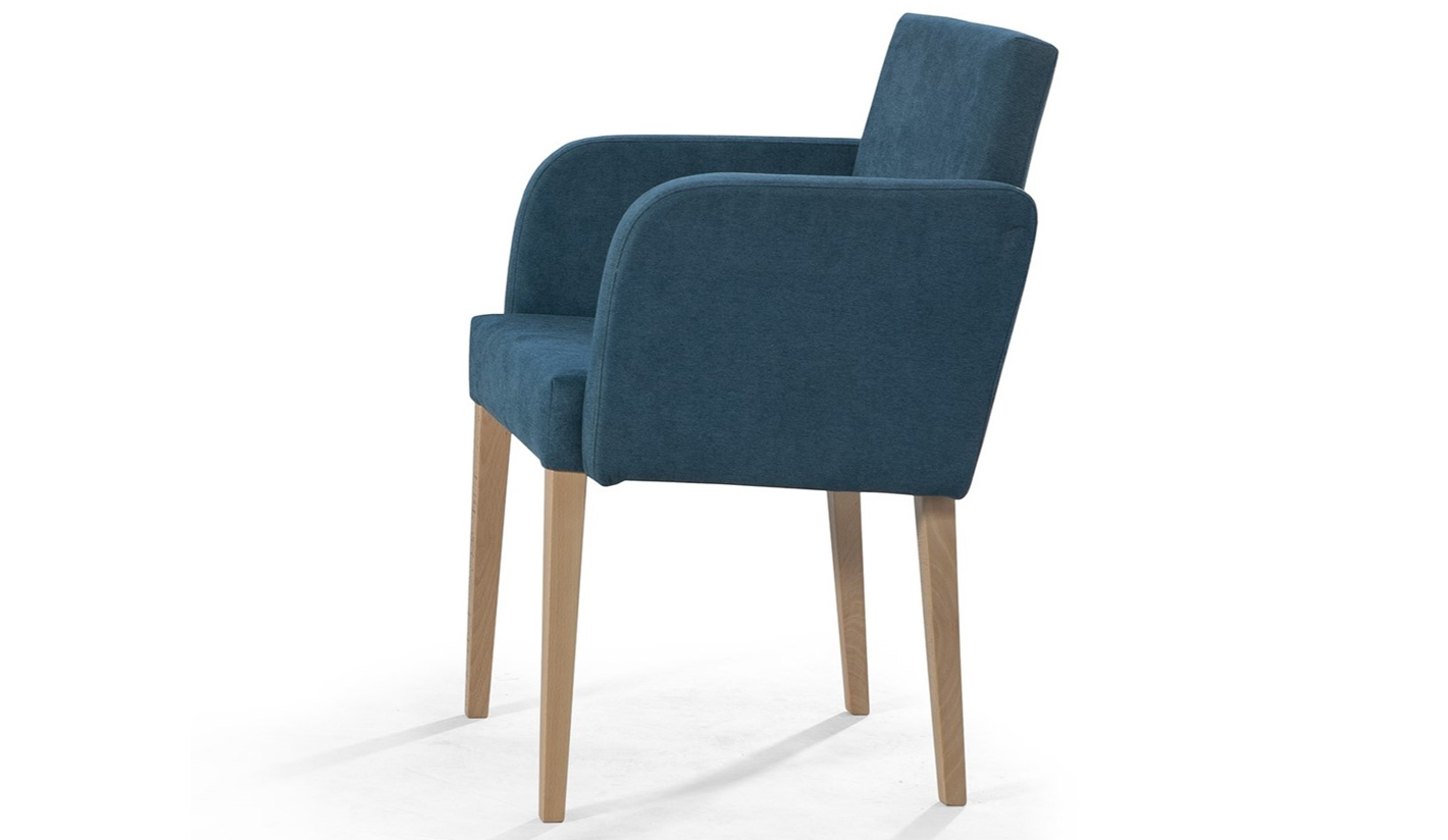 Silla tapizada con brazos para hostelería