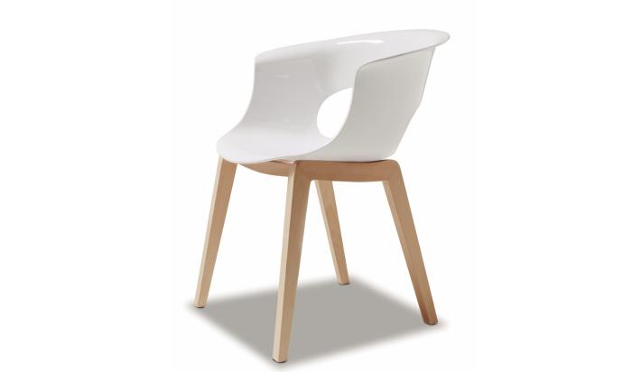 Silla Misse de policarbonato y madera de haya