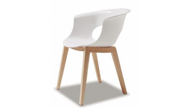 Silla Misse de policarbonato y madera de haya