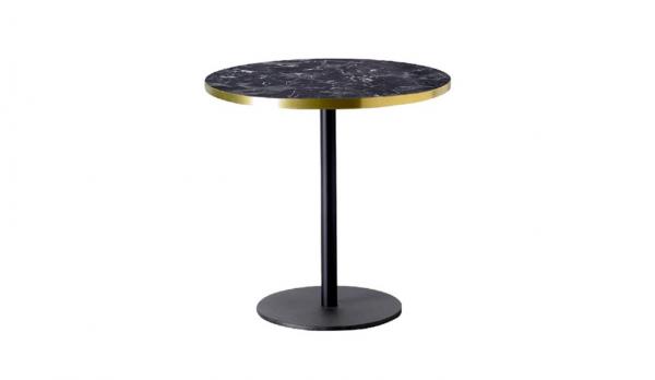 Mesa de acero con tablero imitación mármol REDONDO