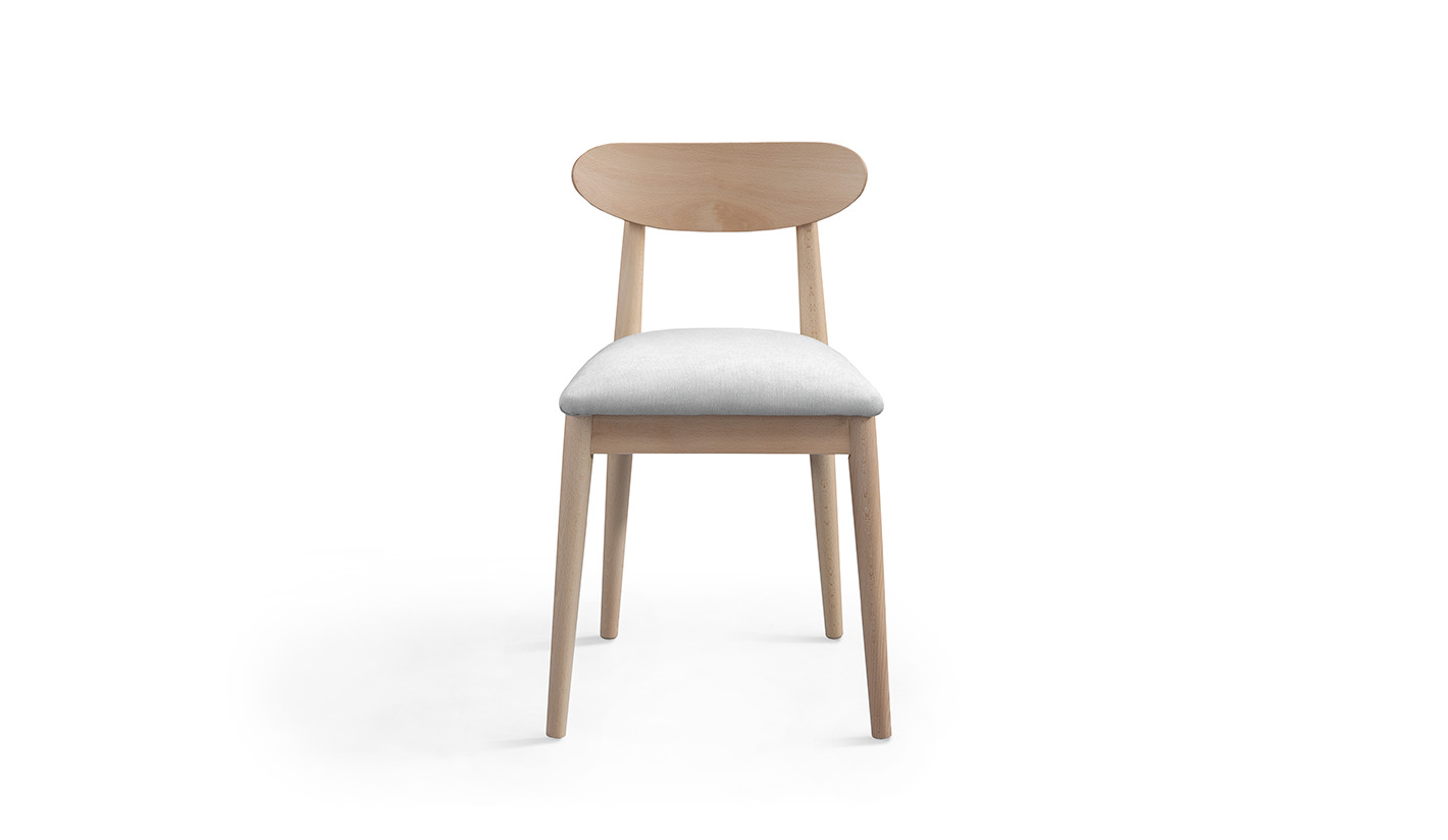 Silla tapizada para restauración