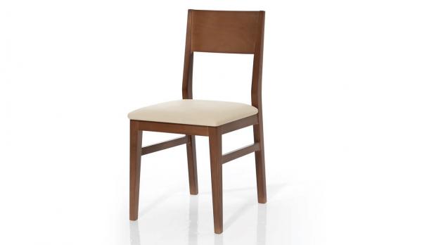 Silla hostelería tapizada de madera de haya
