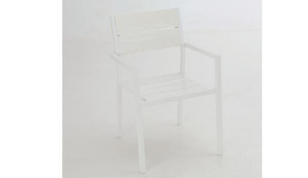 Silla aluminio blanca apilable