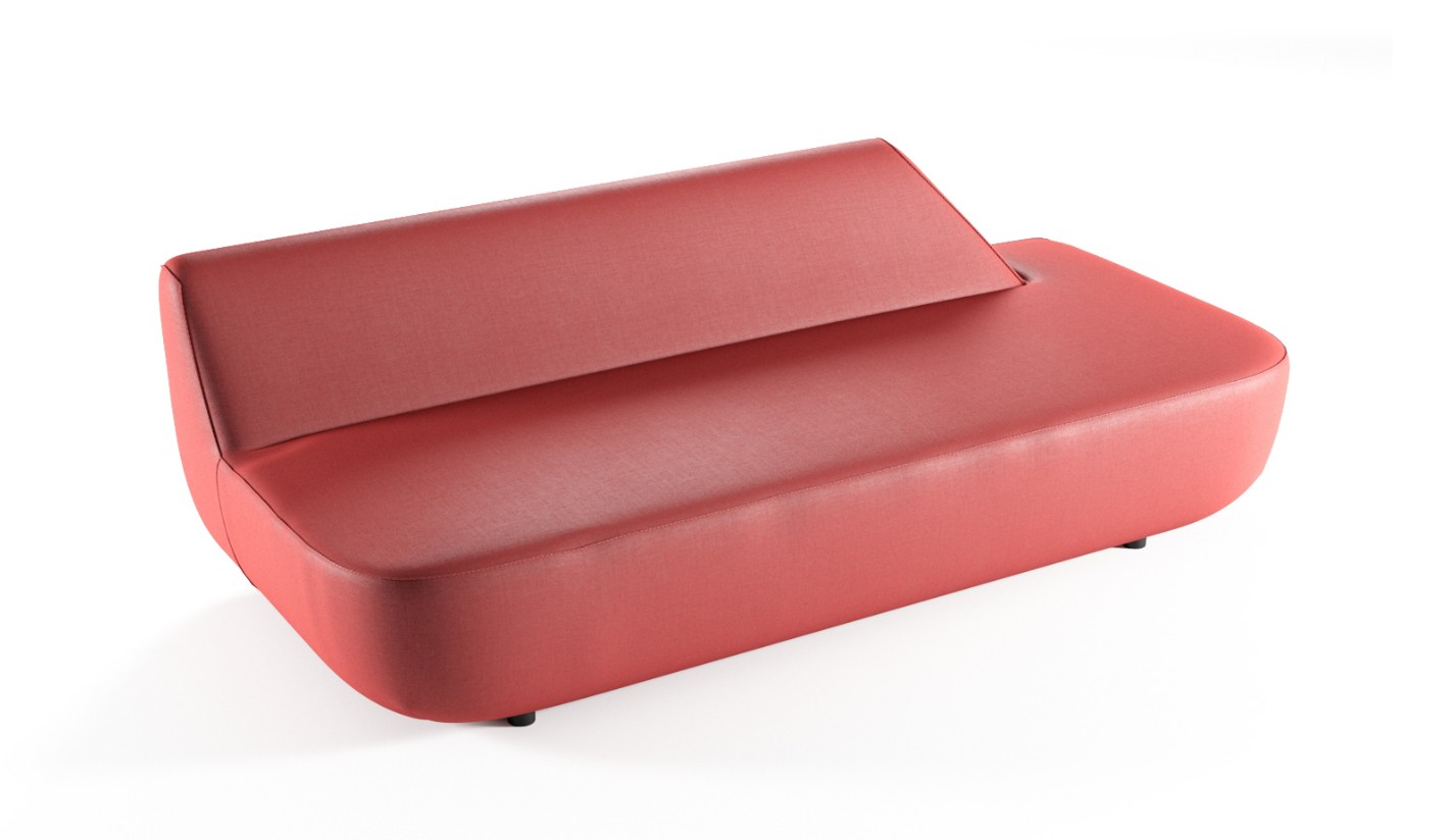 Sofa sin brazos con respaldo discontinuo izquierdo