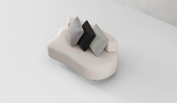 Sillón exterior para hostelería curvado 172 ancho x 98 profundo Derecho