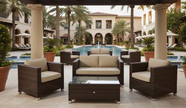 sofas de rattan sintetico exterior chocolate