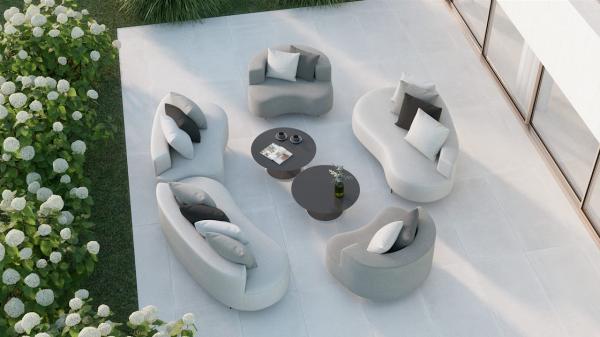 Sofá curvado para hostelería exterior