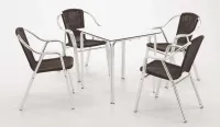 Mesa hosteleria aluminio 70x70 sobre de compacto Blanco