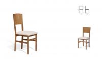 Silla tapizada de madera de haya
