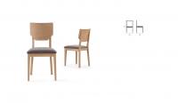 Silla tapizada con madera