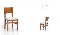 Silla de respaldo curvo con madera de haya
