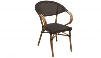 silla de aluminio imitando al bambu con textilene "Cube"