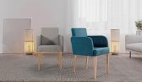 Silla tapizada con brazos para hostelería