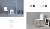 Silla de madera con asiento de tecnopolimero