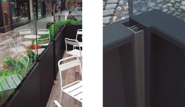 Jardinera metálica para el exterior
