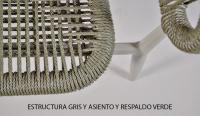 Silla de aluminio y cuerda trenzada