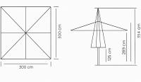 Parasol reforzado para hosteleria de 3x3