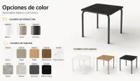 Mesa de compacto fenólico completa de 70 x 70