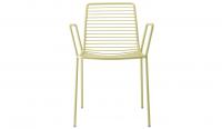 Silla con brazos de acero de gran calidad para exterior