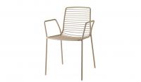 Silla con brazos de acero de gran calidad para exterior