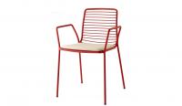 Silla con brazos de acero de gran calidad para exterior