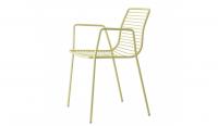 Silla con brazos de acero de gran calidad para exterior