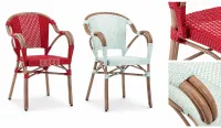Sillón en dos colores de aluminio imitacion madera