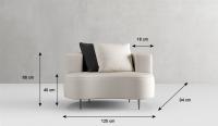 Sillón curvado 125 ancho x 94 profundo